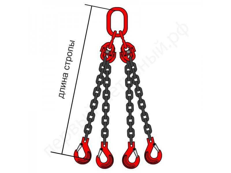 Lant de ridicare 4 brate 4SL si carlige scurtare LIDER-TECH 4.25t / 2,0m 00003306 фото